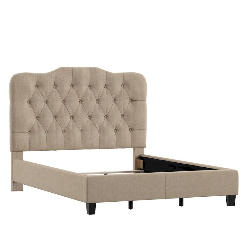 Ginny Adjustable Diamond-tufted Camel Back Bed by