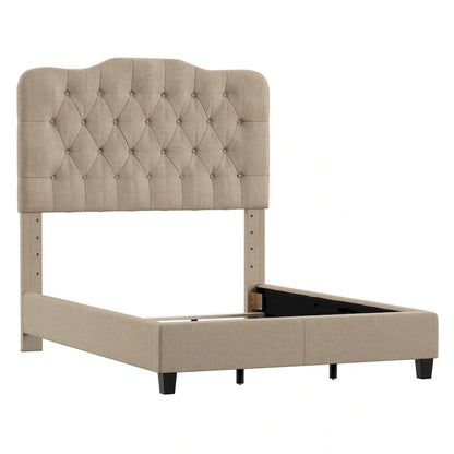 Ginny Adjustable Diamond-tufted Camel Back Bed by
