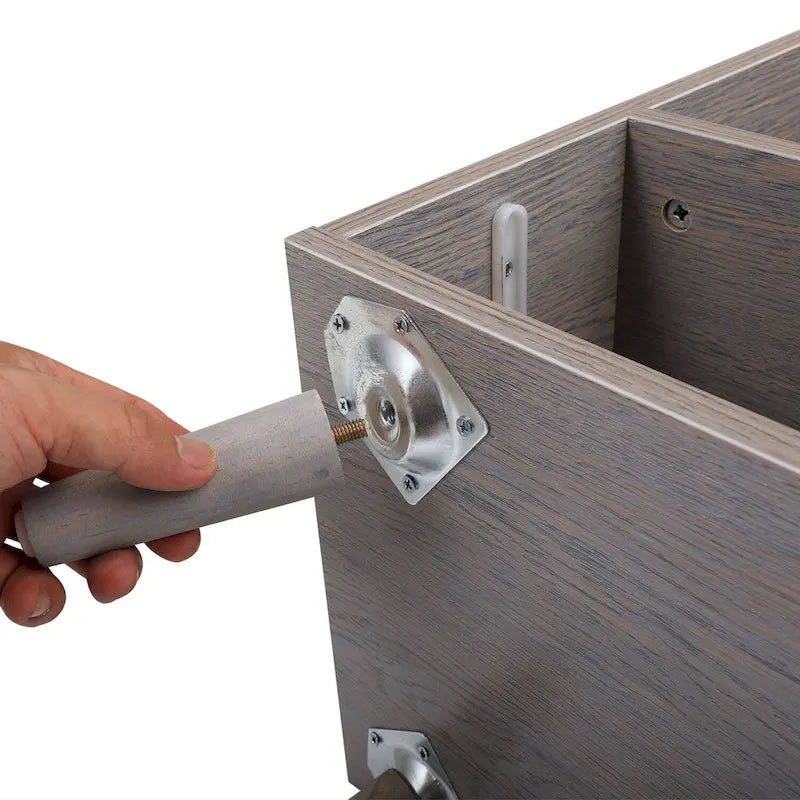 Wooden Nightstand with Drawer and Open Storage compartment ,Set of 2,Gray