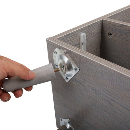 Wooden Nightstand with Drawer and Open Storage compartment ,Set of 2,Gray