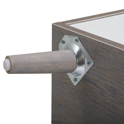 Wooden Nightstand with Drawer and Open Storage compartment ,Set of 2,Gray