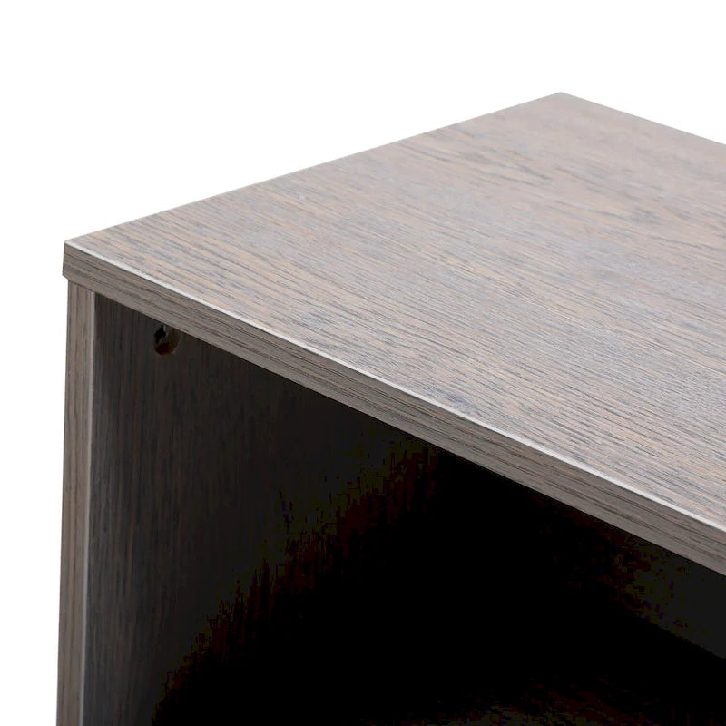 Wooden Nightstand with Drawer and Open Storage compartment ,Set of 2,Gray