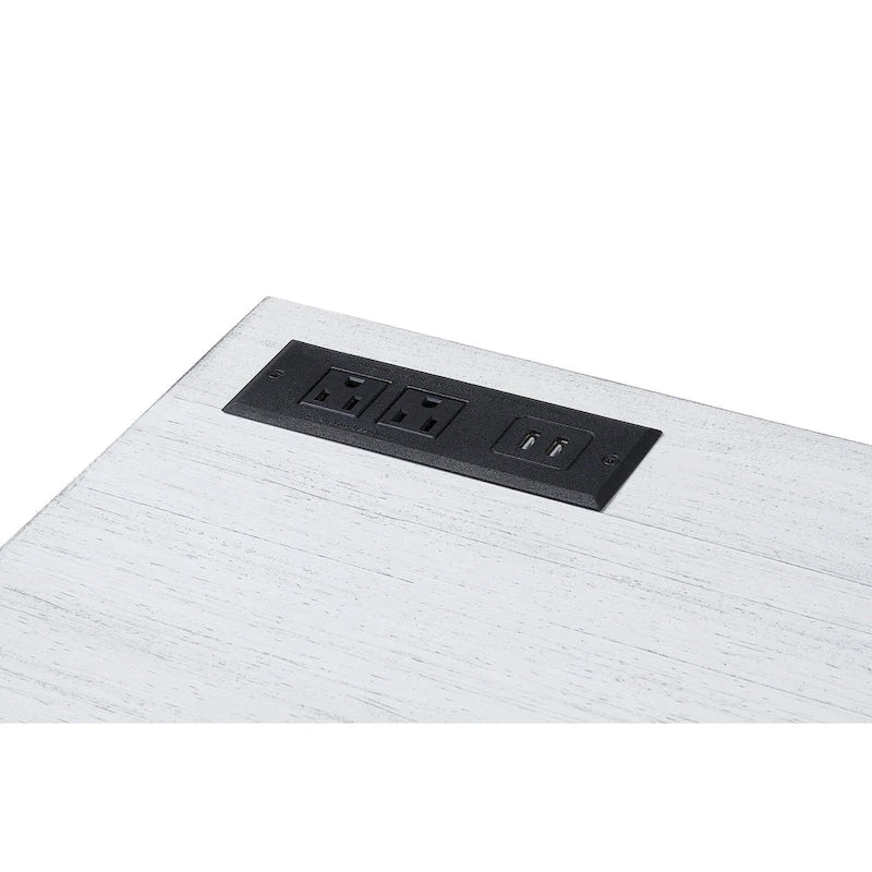 Bird Modern 42-inch Metal Computer Desk with USBs by