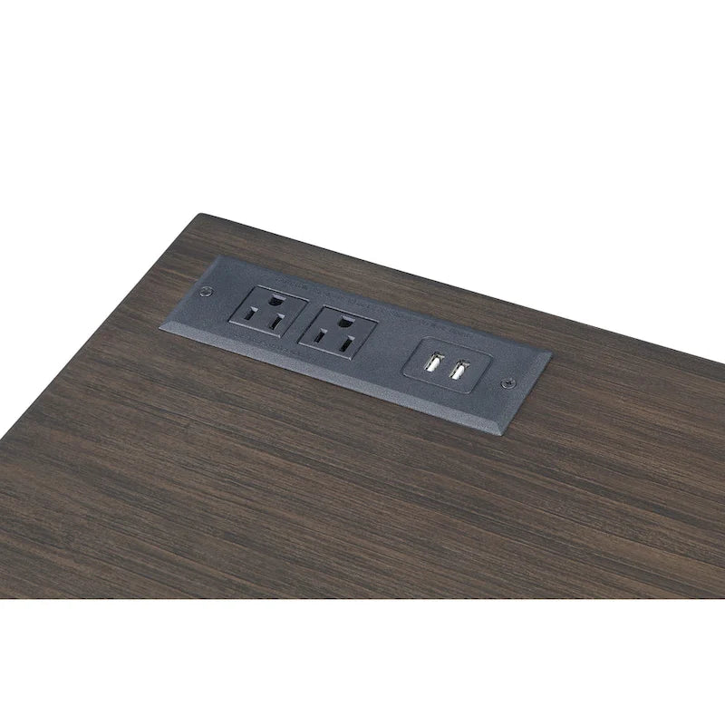 Bird Modern 42-inch Metal Computer Desk with USBs by