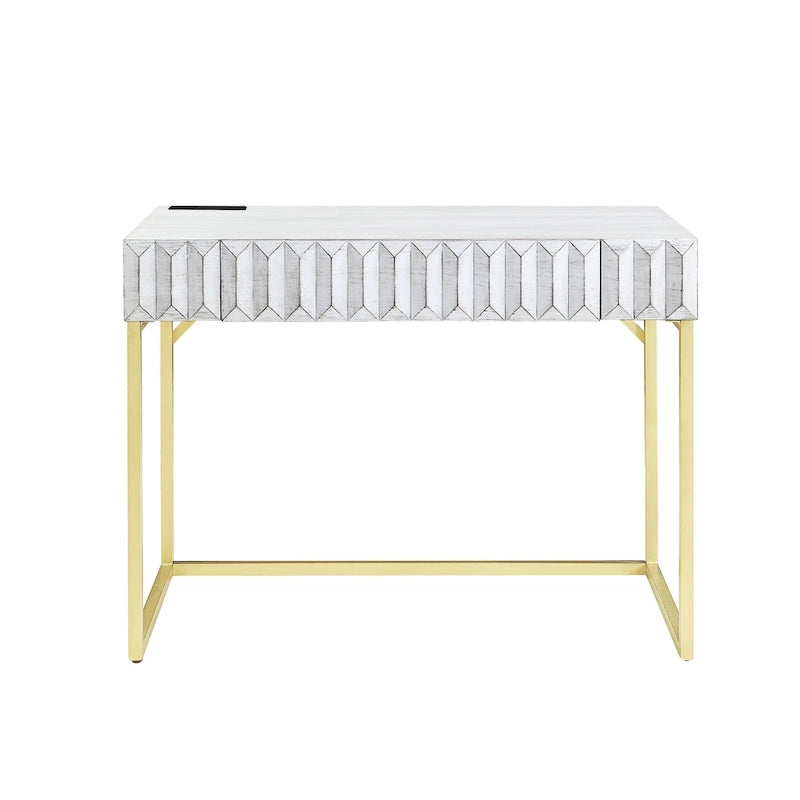 Bird Modern 42-inch Metal Computer Desk with USBs by