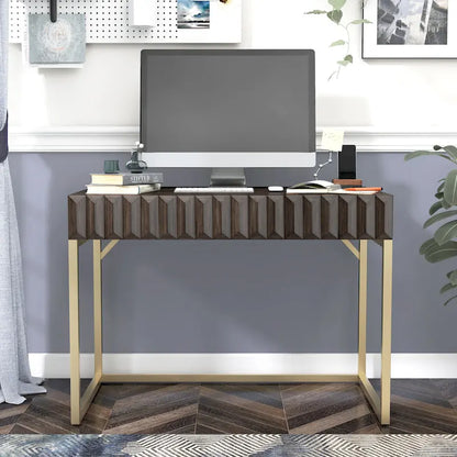 Bird Modern 42-inch Metal Computer Desk with USBs by
