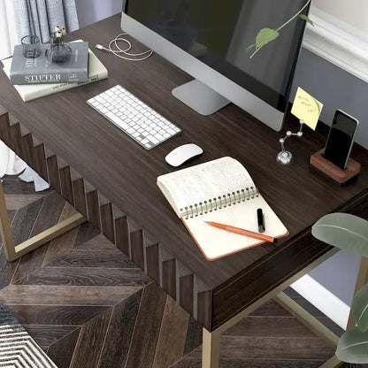 Bird Modern 42-inch Metal Computer Desk with USBs by