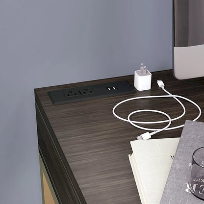 Bird Modern 42-inch Metal Computer Desk with USBs by