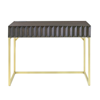 Bird Modern 42-inch Metal Computer Desk with USBs by
