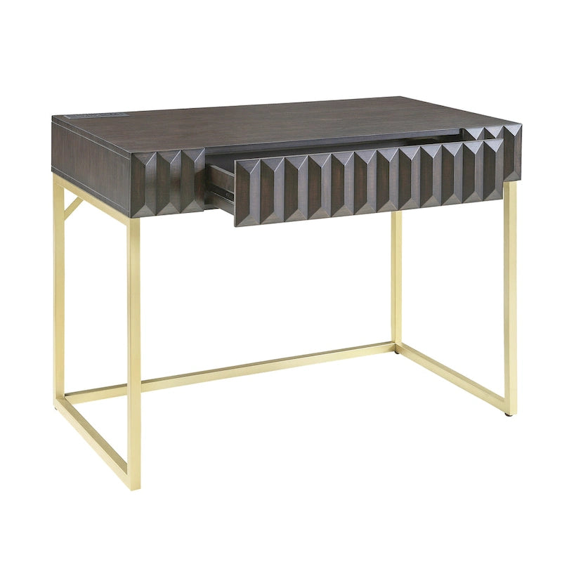 Bird Modern 42-inch Metal Computer Desk with USBs by