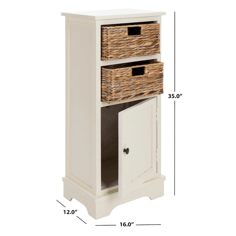 Golda Distressed White Cabinet