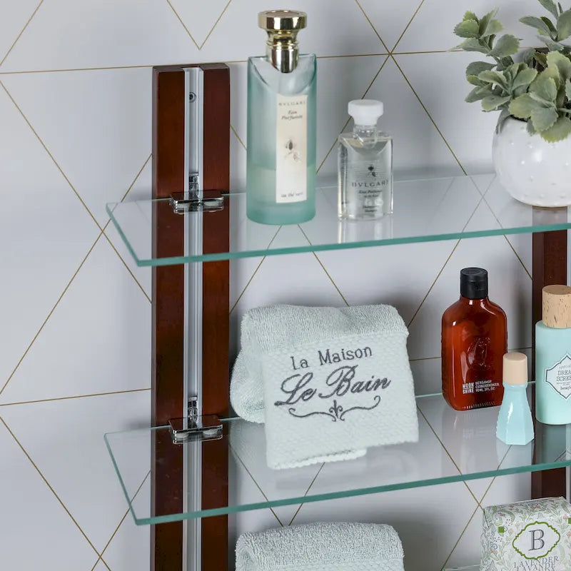 Old Bavaria Three Tier Adjustable Shelves on Wooden Bars