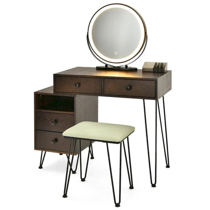 Modern Dressing Table with Storage Cabinet - 31.5 x 16 x 30 (L x W x H)