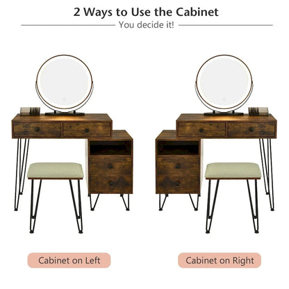 Modern Dressing Table with Storage Cabinet - 31.5 x 16 x 30 (L x W x H)