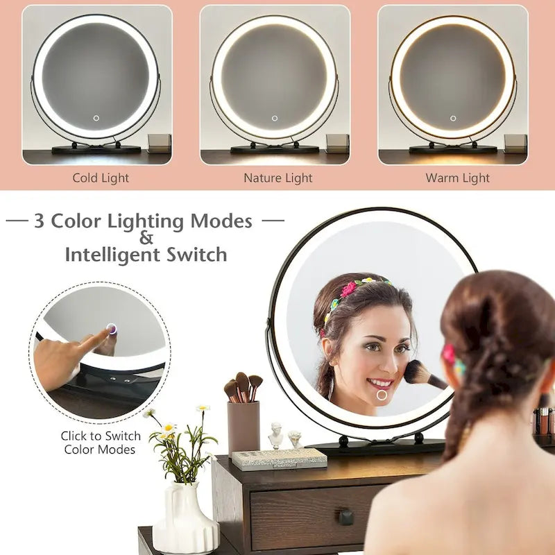 Modern Dressing Table with Storage Cabinet - 31.5 x 16 x 30 (L x W x H)