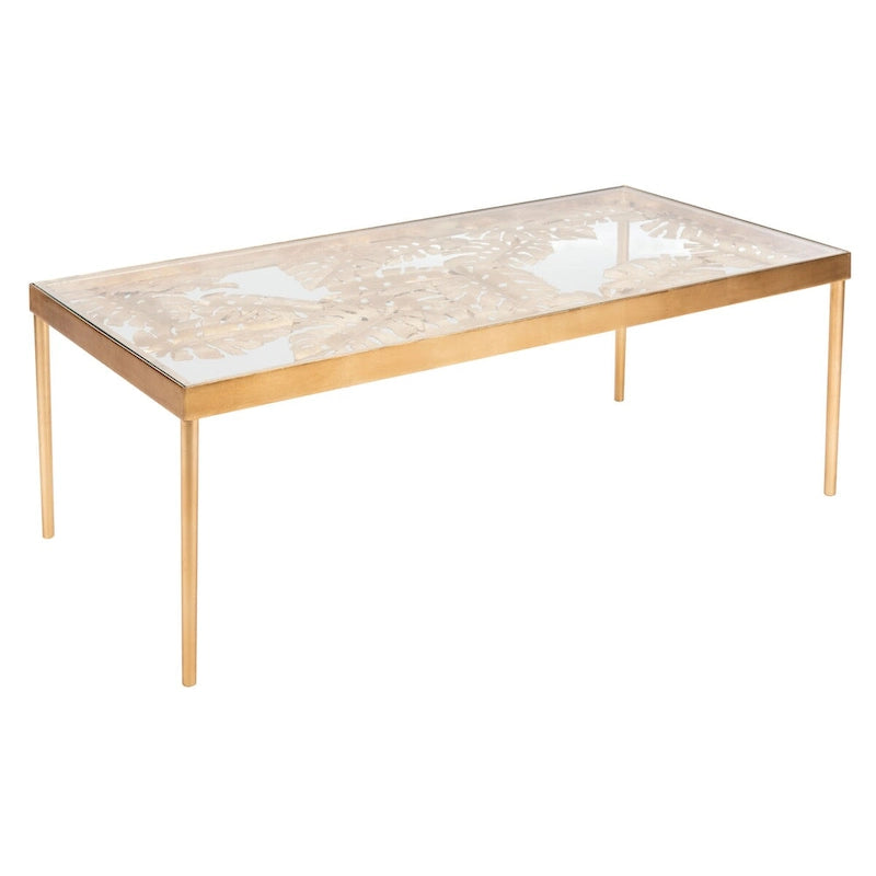 Rianda Palm Leaf Coffee Table - 24 x 47.5 x 18 - 24Wx48Dx18H