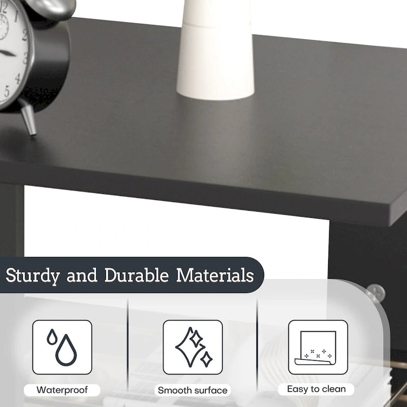 Modern 2-Tier Magic Cube Nightstands with Timeless Hollow Rectangle Design