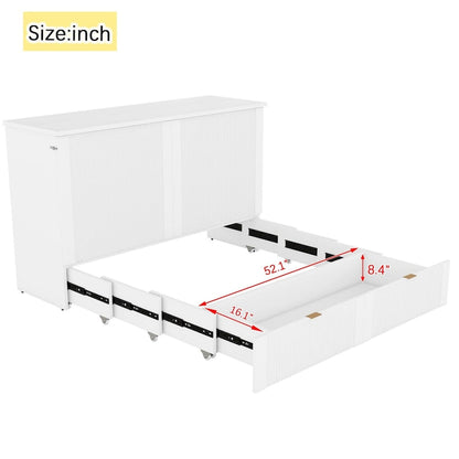 Queen Size Murphy Bed Wall Bed with drawer and a set of Sockets