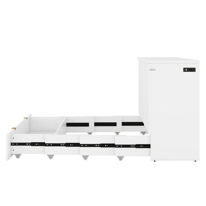 Queen Size Murphy Bed Wall Bed with drawer and a set of Sockets