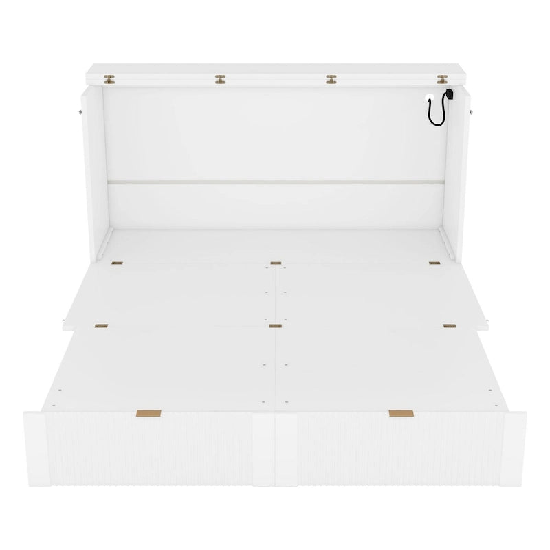 Queen Size Murphy Bed Wall Bed with drawer and a set of Sockets