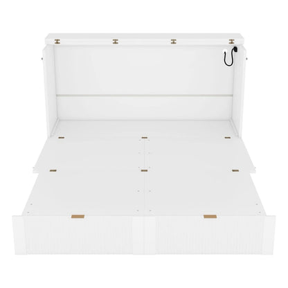 Queen Size Murphy Bed Wall Bed with drawer and a set of Sockets
