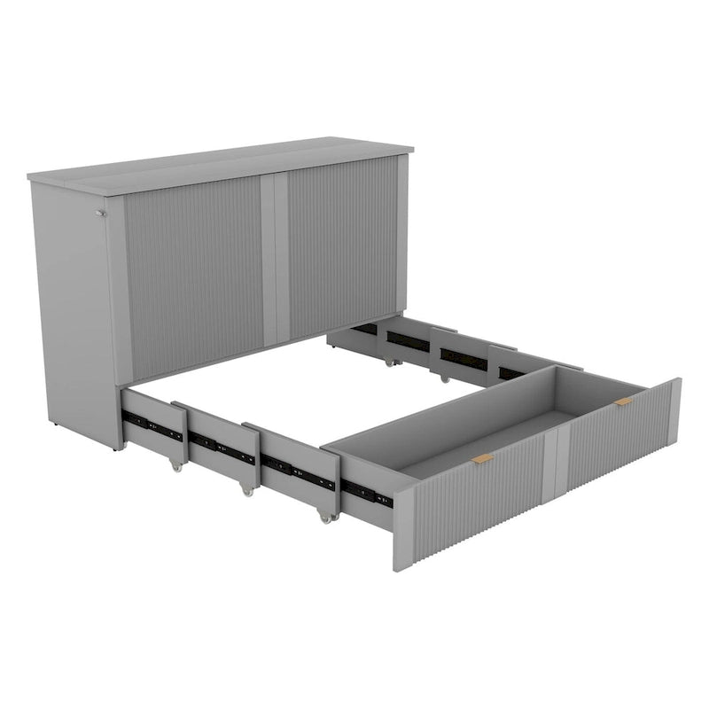 Queen Size Murphy Bed Wall Bed with drawer and a set of Sockets