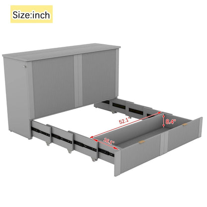 Queen Size Murphy Bed Wall Bed with drawer and a set of Sockets