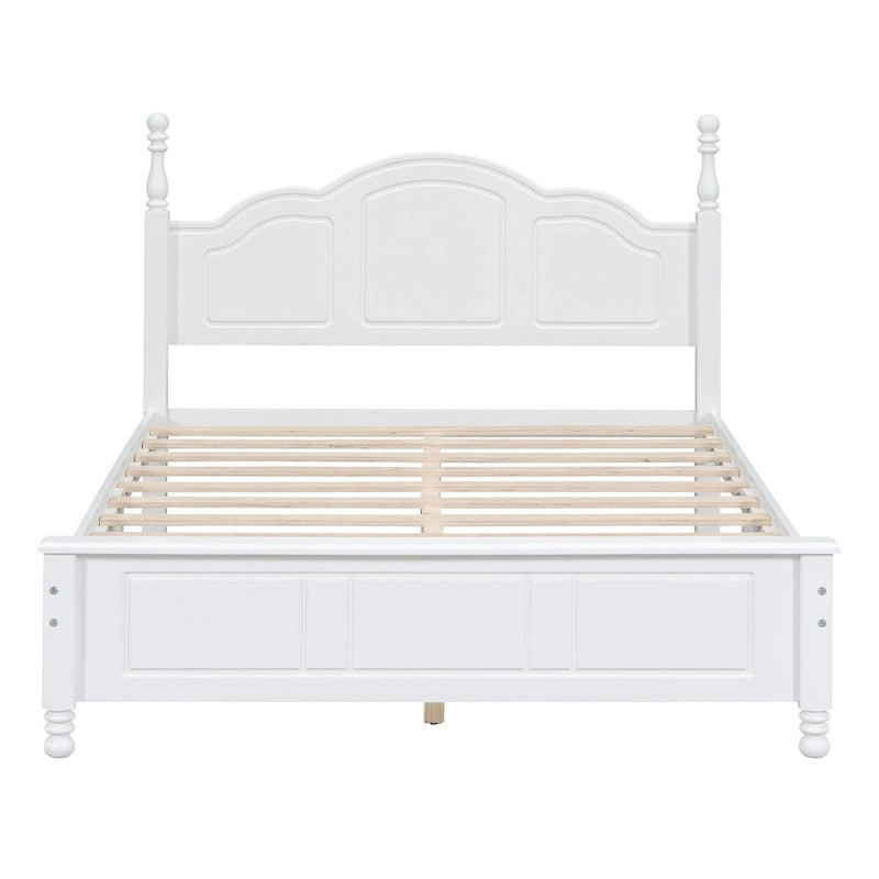 Platform Bed Frame,Retro Style Platform Bed with Pine Wooden Slat Support,