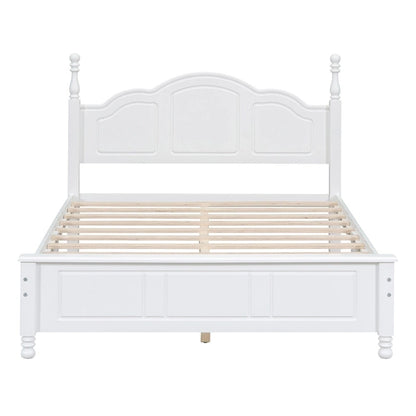 Platform Bed Frame,Retro Style Platform Bed with Pine Wooden Slat Support,