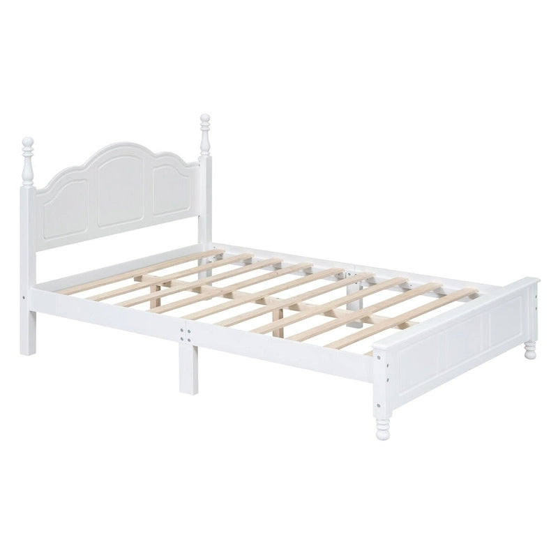 Platform Bed Frame,Retro Style Platform Bed with Pine Wooden Slat Support,