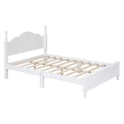 Platform Bed Frame,Retro Style Platform Bed with Pine Wooden Slat Support,