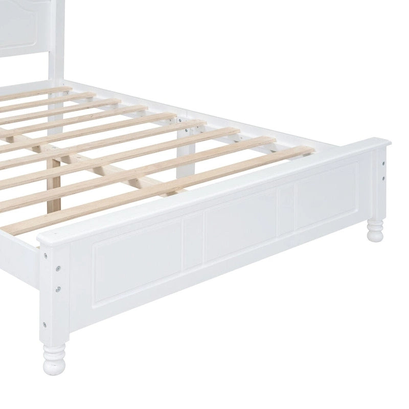Platform Bed Frame,Retro Style Platform Bed with Pine Wooden Slat Support,