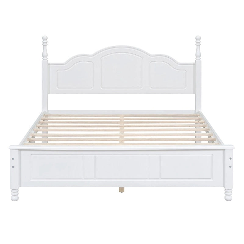 Platform Bed Frame,Retro Style Platform Bed with Pine Wooden Slat Support,