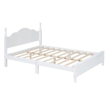 Platform Bed Frame,Retro Style Platform Bed with Pine Wooden Slat Support,