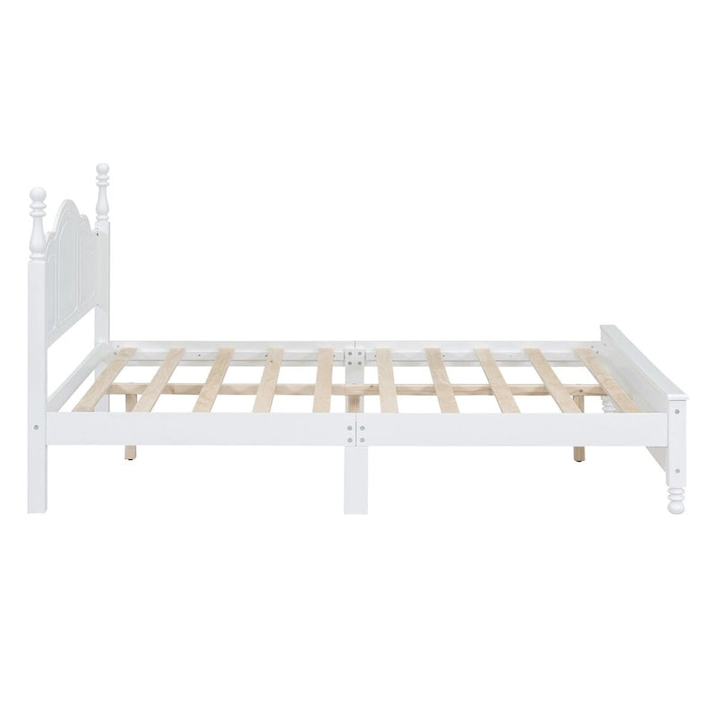 Platform Bed Frame,Retro Style Platform Bed with Pine Wooden Slat Support,
