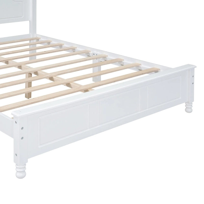 Platform Bed Frame,Retro Style Platform Bed with Pine Wooden Slat Support,