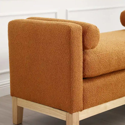 Upholstered Bench with Wood Legs