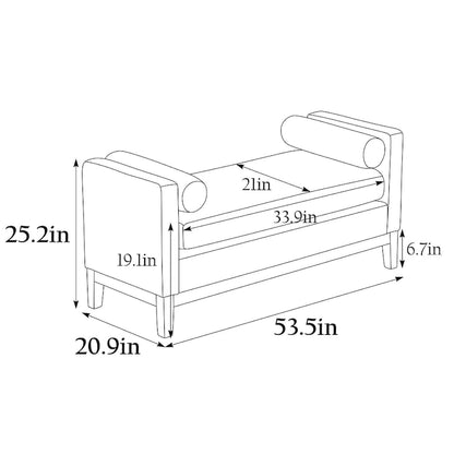 Upholstered Bench with Wood Legs