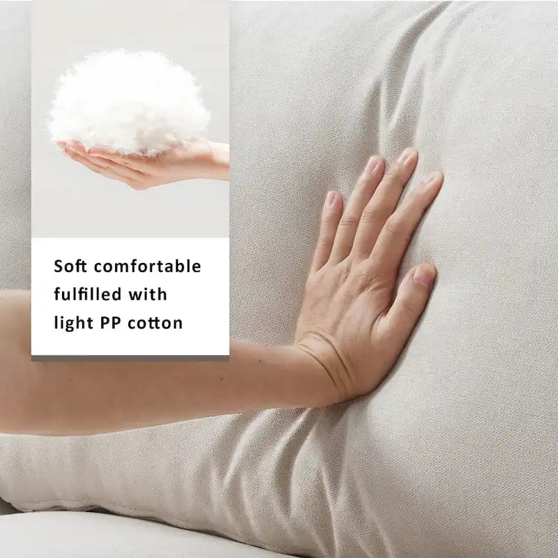 Modern 4-Seat L-Shaped Sectional Sofa, with 2 Free pillows, Convertible Ottoman