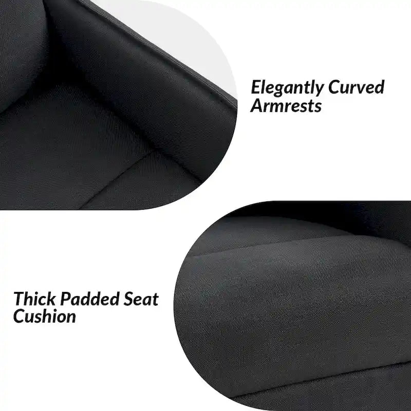 Rocker Swivel Recliner Chair with Side Pockets & Linen-Like Fabric Upholstery
