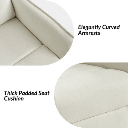Rocker Swivel Recliner Chair with Side Pockets & Linen-Like Fabric Upholstery