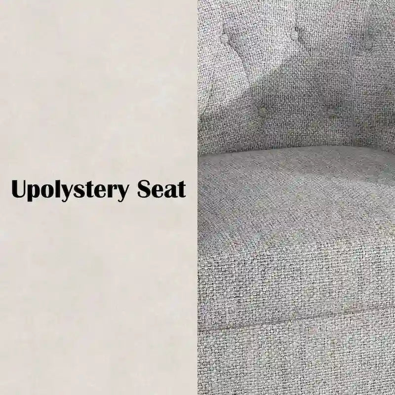 Swivel Cuddle Fabric Accent Chair with Button-Tufting