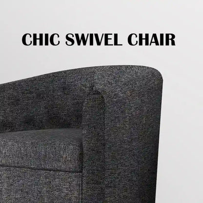 Swivel Cuddle Fabric Accent Chair with Button-Tufting
