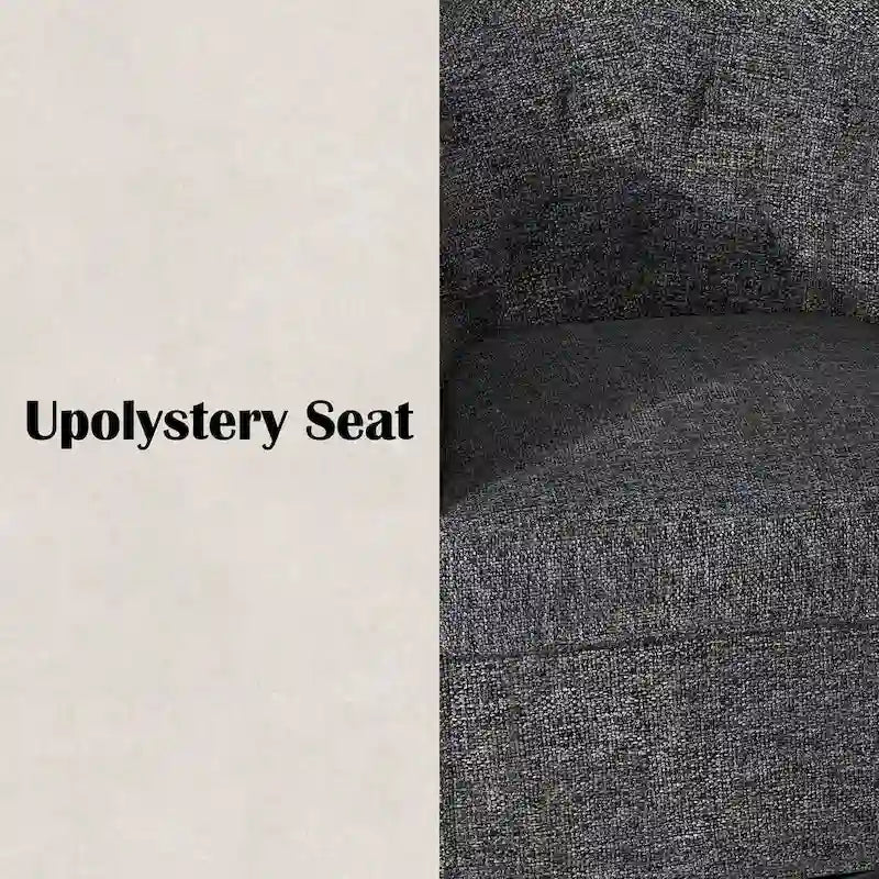 Swivel Cuddle Fabric Accent Chair with Button-Tufting