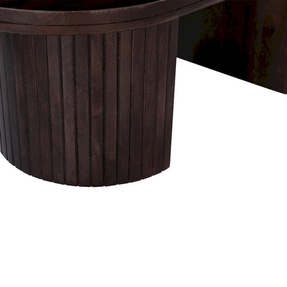 Geneva 51 in. Brown Wood Oval Coffee Table