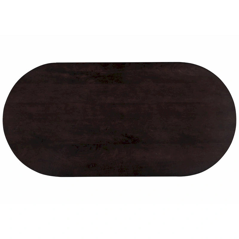 Geneva 51 in. Brown Wood Oval Coffee Table