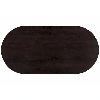 Geneva 51 in. Brown Wood Oval Coffee Table