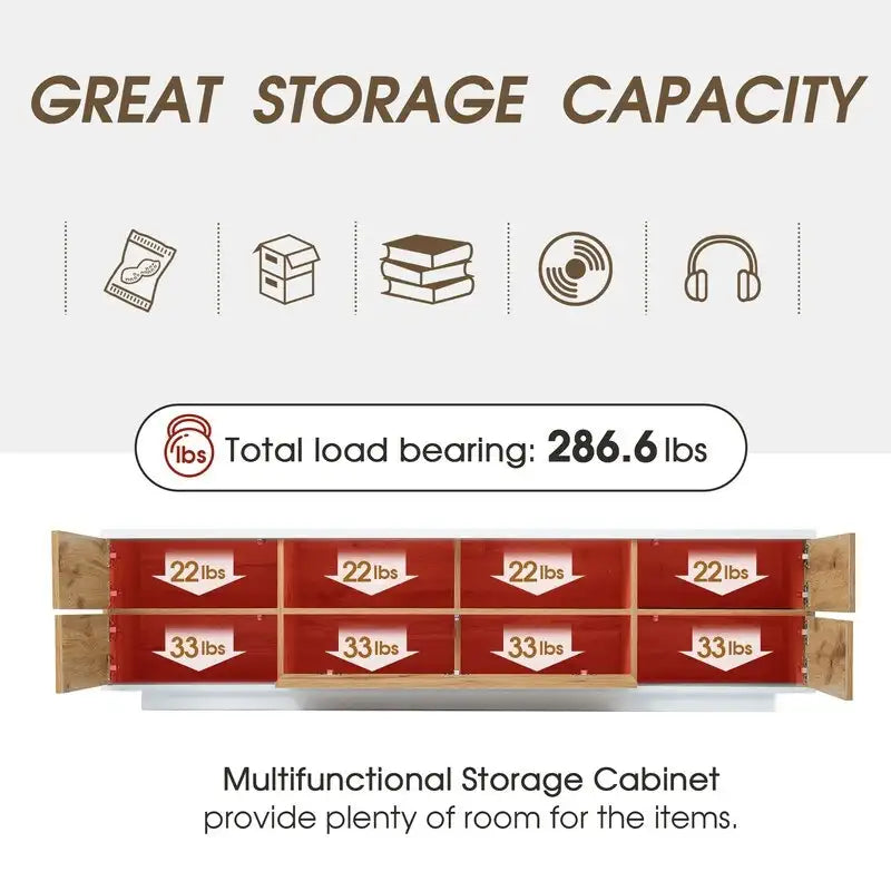 Modern TV stand for TVs up to 80, Entertainment Center Media Console