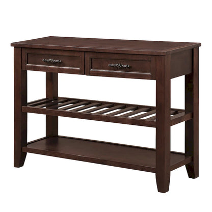 Console Sofa Table with 2 Storage Drawers and 2 Tiers Shelves