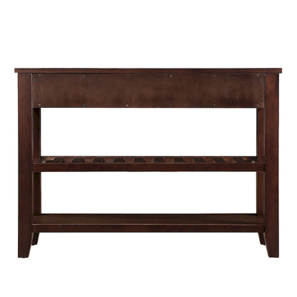 Console Sofa Table with 2 Storage Drawers and 2 Tiers Shelves